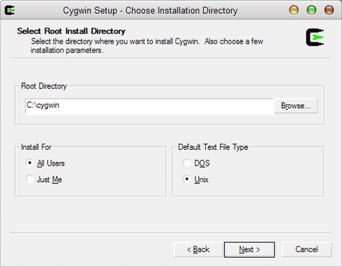 Specifying a root directory