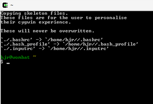 Running Cygwin for the first time